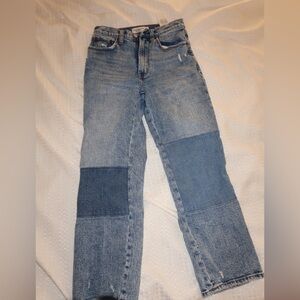 A&F ankle straight ultra high rise jean